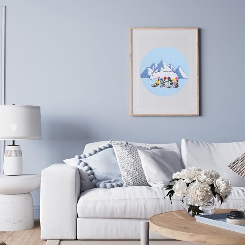 Louise Maelys Glacial Polar Bear and Flowers Embroidery Kit DIY Craft - color: glacier