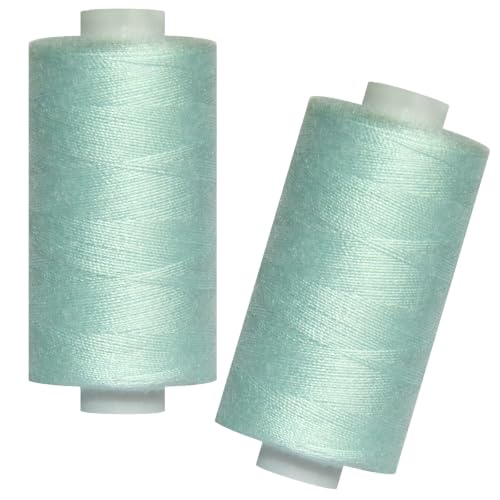 All Purpose Polyester Sewing Thread-2 Spools for Hand and Machine Sewing(Aqua Green) - color: Aqua Green