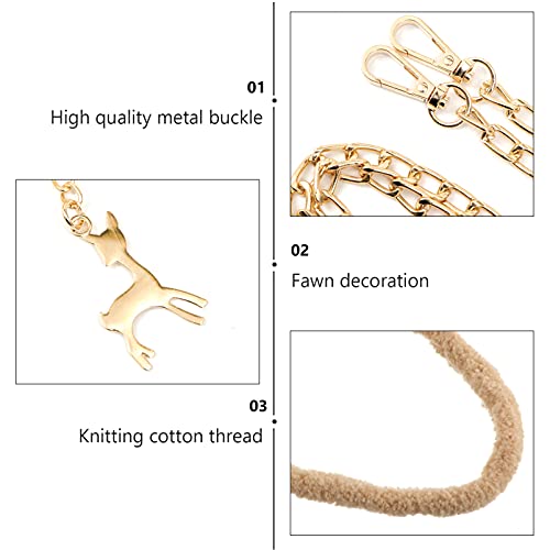 ABOOFAN DIY Woven Purse Material Kit Cross Stitch Purse Canvas with Deer Pendant Handmade Bag Accessory for Phone Cosmetics Gift Making 7.28 X 4.13 X 1.57 in