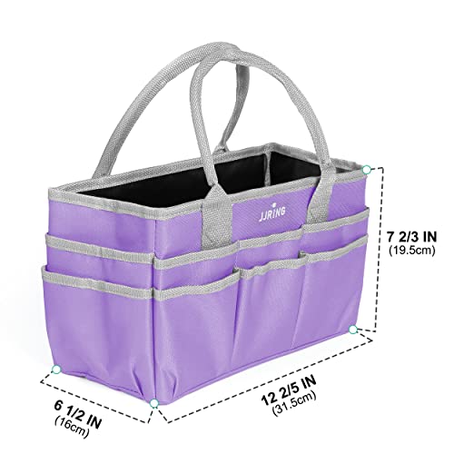 JJRING 600D Nylon Craft & Art Organizer Tote Bag With Pockets, Purple - color: Purple, size: Small