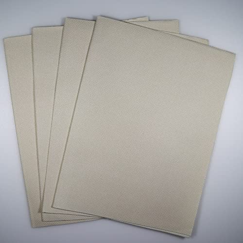 KCS 4 pc of 12" x 18" 14CT Counted Cotton Aida Cloth Cross Stitch Fabric (Ecru) - color: Ecru