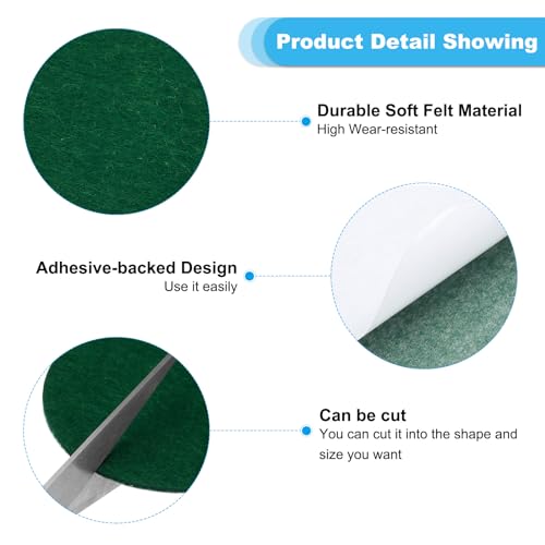 PATIKIL 2.5 Inch Diameter Lamp Base Felt, 20Pack 2mm Thickness Round Soft Adhesive Non-Slip Anti-Scratch Backed Felt for Lamp Furniture DIY Craft, Dark Green - color: Dark Green, size: 2.5 Inch