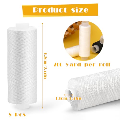 ZMAAGG Sewing Thread, 8 Rolls 200 Yards White Sewing Machine Thread - color: 8 PCS White