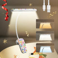 Rechargeable Kids Book Light 25 LEDs - Reading Light for Kids, Eye Caring 3 Colors & 5 Brightness Levels, Extended 1200mAh Battery, Gifts for Kids & Book Lovers (White Doodle) - color: White Doodle
