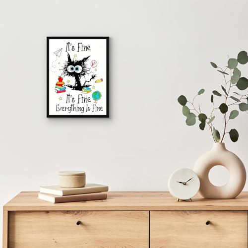 Cat Stamped Cross Stitch Kits for Beginners,Inspirational Quotes 12x16in - color: cross stitch-1105-1
