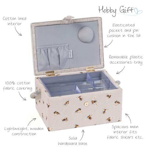 Hobby Gift Medium Sewing Box Organiser - color: Bees