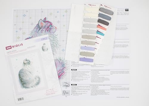 RIOLIS 1912 Snowy Meow Counted Cross Stitch Kit 9.5 x 11.75 in