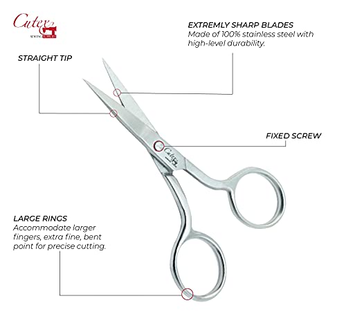 Cutex 3-3/4" Straight Sewing & Embroidery Scissors/Thread Trimmers - color: Straight-3.75''