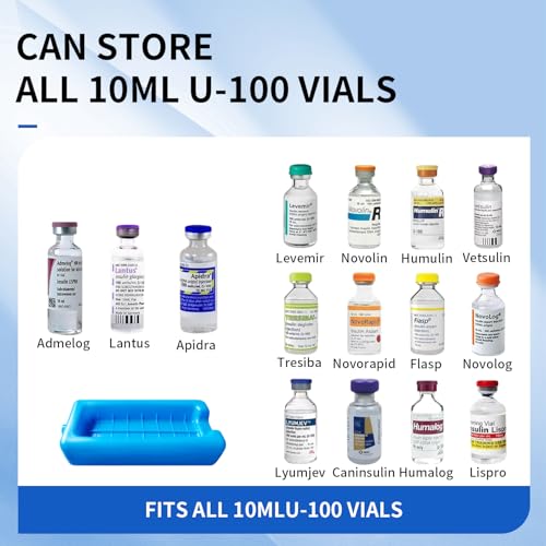 sarlar Insulin Vial Cooler Travel Case, TSA Approved Diabetic Supplies Storage Bag with Ice Brick, Insulin Pen and Vial Bottle Cooling Protector Organizer, Carrying Case for Daily Life and Trips, Blue - color: Blue