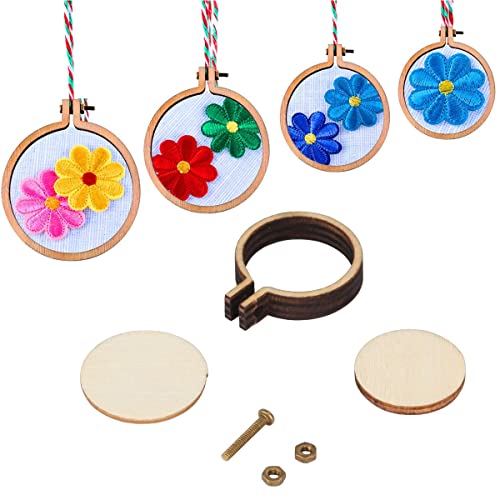 Mini Embroidery Hoops - 1 Inch Small Round Wooden Embroidery Frame (20 PCS)