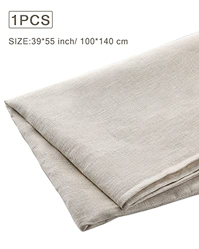 Pllieay Natural Pure Linen Fabric 39x55 Inch, Solid Colour for Dressmaking - color: Natural, size: 39 x 55 inch