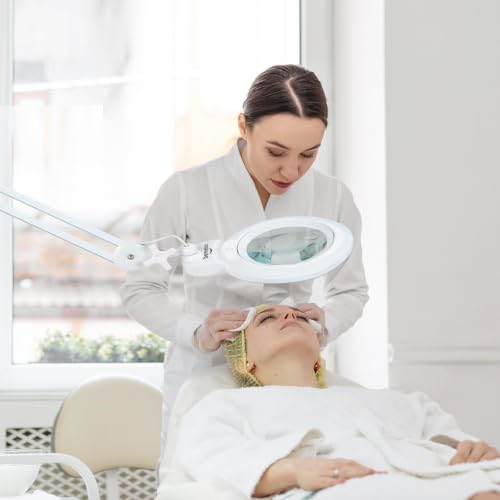 Bifocal Magnifying Lamp with Clamp, 5D with 20D, White - color: White