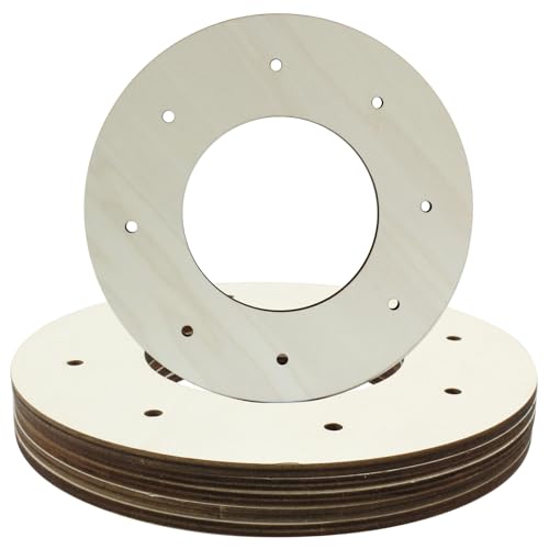 Hitefu 8 Inch Wooden Wreath Form, 6 Packs, 5mm Thickness - style: 8 In