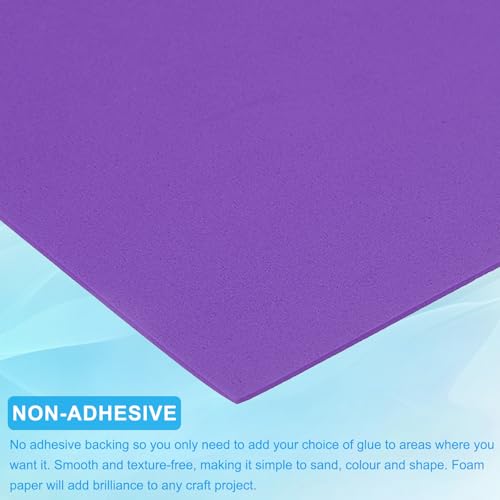 PATIKIL EVA Foam Sheet 10Pcs 12x8 Inch 2mm Thick Dark Purple - color: Dark Purple