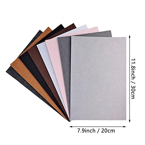 Jtnohx Stiff Felt, 2mm Thick Felt Sheets for Crafts, 8"x12" Hard Felt Fabric Squares 8Pcs for DIY Projects (Grey Brown Series) - color: Grey Brown Series