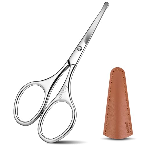nose hair scissors, 4.1 -inch Safety Rounded Tip, silver - color: Silver