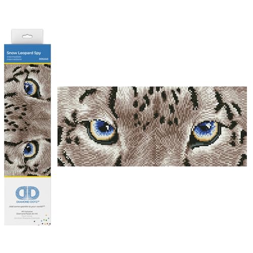 DIAMOND DOTZ Snow Leopard Diamond Painting Kit, Diamond Art Craft Set