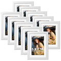 HappyHapi 5x7 Picture Frames Set of 10, Wall or Tabletop Display, White - color: White, size: 5x7 inch