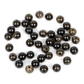 AD Beads Natural Gemstone 8mm Round Loose Beads Big Hole 2.5mm Sized 40pcs (Black Obsidian) - color: Black Obsidian