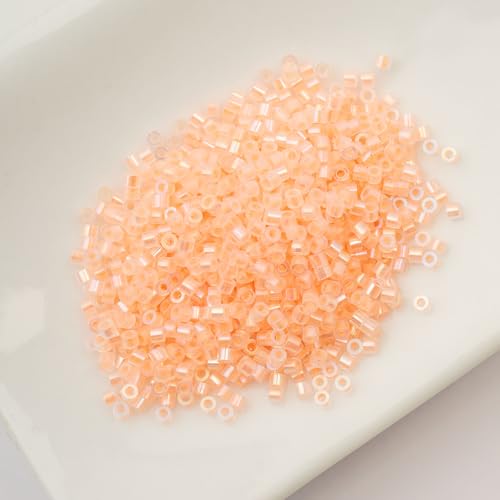 John Bead 25g Cylin Beads Orange Glow in Dark AB 11/0 Glass Cylindrical Seed Beads for Jewelry Bracelets Necklaces Earrings Making Embroidery - color: Orange Glow in Dark AB