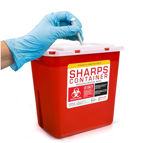 Sharps Container - Large Sharps Containers for Home Use, Needle Disposal - size: 2 Gallon