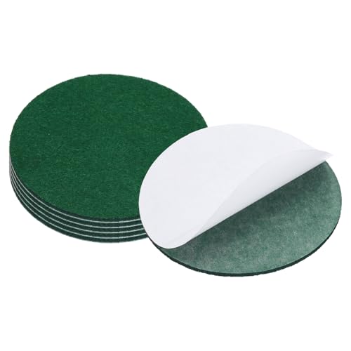 PATIKIL 4.5 Inch Diameter Lamp Base Felt, 6Pack 3mm Thickness Round Soft Adhesive Non-Slip Anti-Scratch Backed Felt for Lamp Furniture DIY Craft, Dark Green - color: Dark Green, size: 4.5 Inch