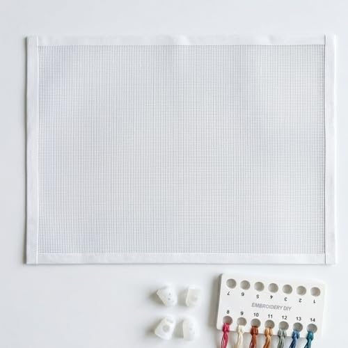 Blank Needlepoint Canvas 13 Mesh,14"x18"(Cotton White) - size: 14 x 18"