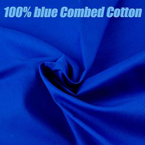 2 Yard Blue Cotton Fabric,Natural Cotton Poplin Fabric by The Yard, 59 Inches Wide 100% Cotton Fabric,Soft Embroidery Muslin Quilting Material for Sewing Material Apparel Cloth - color: Blue, size: 2 Yards