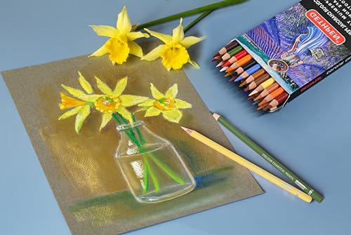 GETHPEN Colored Charcoal Pencil Set,Pastel Chalk Drawing Pencils,24 Colors - color: Multicolor, size: 1 Count (Pack of 24)
