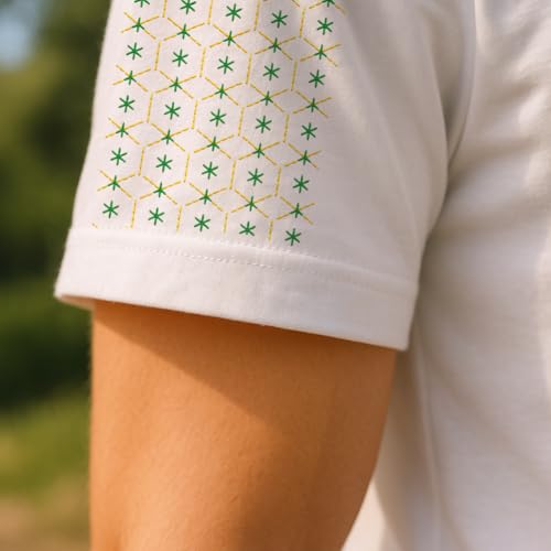ORIGACH 4 Sheets Water Soluble Embroidery Patterns Stabilizers - Pre-Printed Sashiko Geometric Pattern Designs - Stick and Stitch Embroidery Paper Hand Sewing Stabilizers for Embroidery Beginners - color: Sashiko Geometric