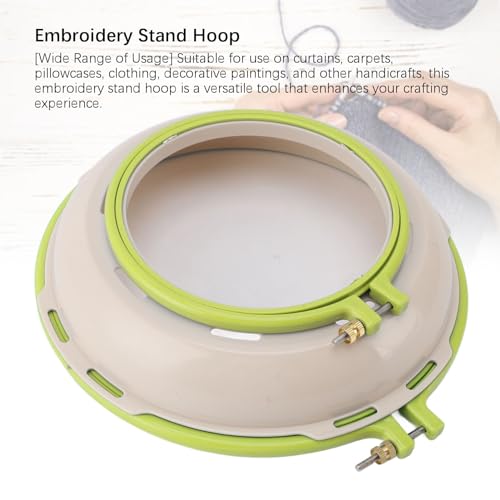 Double Sided Punch Needle Stand Hoop Frame, Embroidery Stand Hoop for Cross Stitch Quilting 16.5cm 25cm (Green) - style: Green