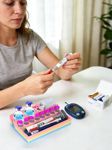 YOUSHARES Peptide Vials Case - 3ml and 30ml Insulin Vial Organizer - color: 3d_multicolor