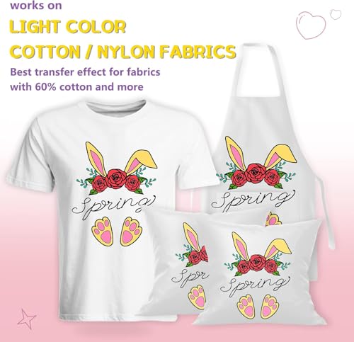 HTVRONT Heat Transfer Paper for Light T Shirts - 6 Sheets, 8.5" X 11" - color: Light, size: 6 Sheets