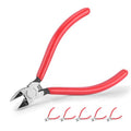 HAUTMEC 6" Flush Cutters Ultra Sharp Flush Cut Pliers 5PCS Small Wire Cutters for Crafting, Spring Loaded and Non-slip Grip Wire Snips for Plastic, Jewelry Marking, Artificial Flowers, HT0318-5PC - color: 6 Inch-5pcs