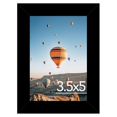 JCJMY 3.5x5 Picture Frame Black for Wall or Tabletop, 3.5 x 5 Wall Gallery Poster Photo Frame with Shatter Resistant Plexiglass, Black - color: Black, size: 3.5x5 inch