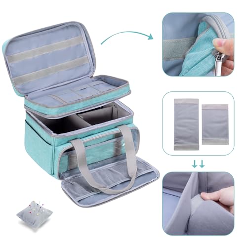 BAFASO Double Layer Sewing Accessories Organizer, Green - color: Green