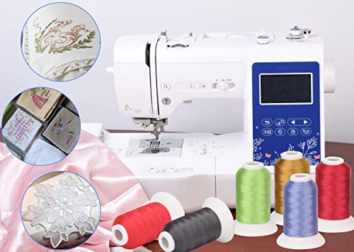 Simthread 63 Colors Polyester Embroidery Machine Thread Kit - color: 63 Colors