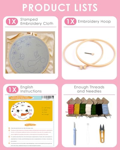 TCDZMYGS Christmas Punch Needle Kits,Winter Snowman Punch Needle Kits for Beginners,DIY Punch Embroidery Art & Craft kit for Adults with Video Tutorial - color: Punch Needle kits with-1029-1