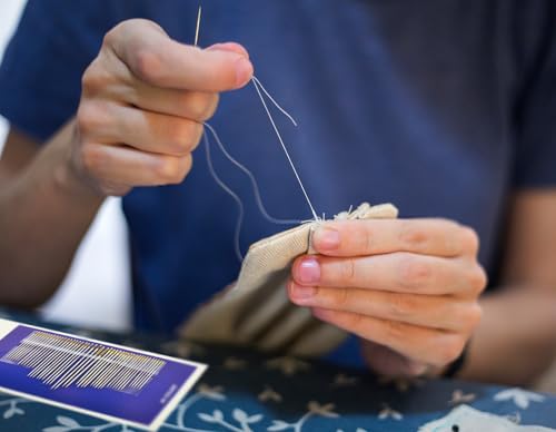 Premium Large Eye Sewing Needles,13 Size Sharp Needles for Hand Sewing,Embroidery,Quilting,Stitching,Repair - Stainless Steel Leather Thread Needle,Yarn Sewing Tapestry Needles with Threader - color: 51 Pack