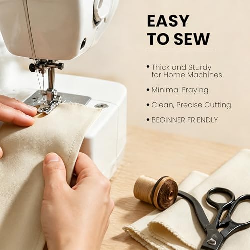 Wildarms 100% Cotton Canvas Fabric by The Yard - 59" Wide 12oz Medium-Heavy Duck Canvas for Sewing DIY, Tote Bags, Upholstery & Embroidery (Beige, 2 Yard pre Cut) - color: Beige, size: 2 yard pre cut