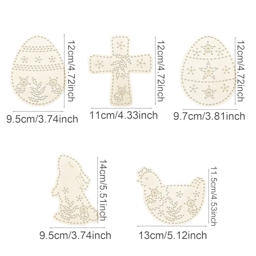 YcaeyLnaR Easter Craft Kit -5 Pieces DIY Wooden Board Threading Set, Religious Easter Decor, Personality Easter Basket Stuffers (2 Eggs) - color: 2 Eggs
