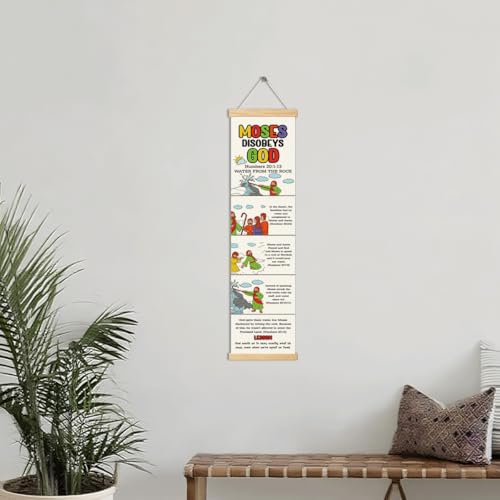 Moses Strikes the Rock Banner, Church Banner, Christian Rustic Hanging Door Flag, Farmhouse Decorations Outdoor Indoor, Church Activity Decor, Bible Lesson, Scripture and Words Decorations - color: Style 32