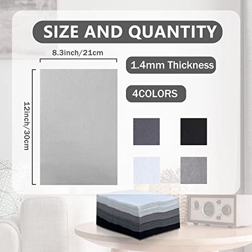 Jtnohx Soft Felt Sheets Felt Fabric for Crafts 40Pcs Black White Grey Color - color: Black and White Series