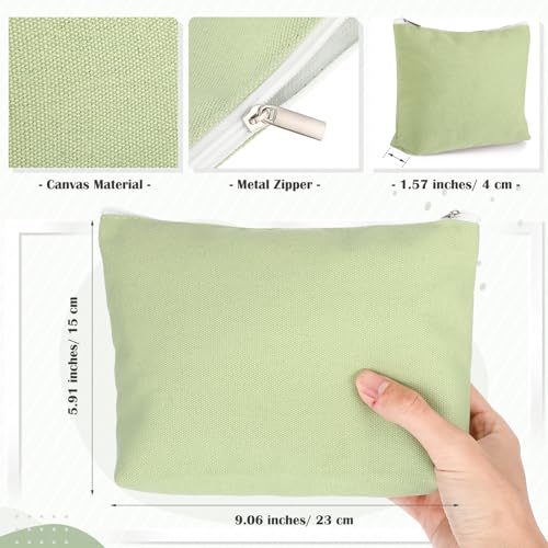 Reginary 10 Pcs Canvas Makeup Bags Bulk Blank Cosmetic Bags,Bright Color - color: Bright Color