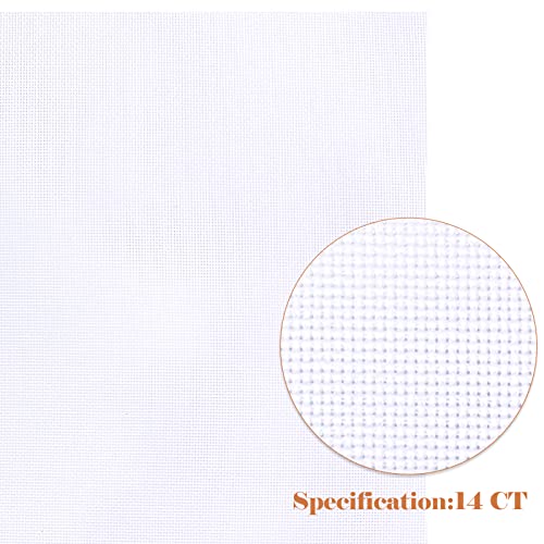 Caydo 6 Pieces Aida Cloth 14 Count White, 12x18 Inch for Cross Stitch - color: White