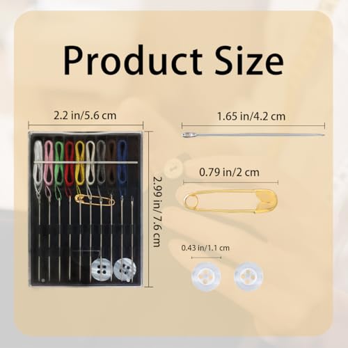 QHAJRYYC 2 Boxes Easy Pre Threaded Needle Kit, Prethreaded Sewing Kits - color: Assorted Colors