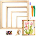 16 pcs Needlepoint Stretcher Bars Set, Wooden Stretcher Bars for Needlework Embroidery Stitch Frame Set for Crafts Art Cross Stitch Supplies with Thumb Tacks,Tacks Remover,Masking Tape,Maker