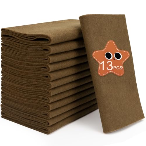 XSEINO 13 Rolls Dark Brown Felt Fabric,8"x35"(20.5x90cm) 1.4mm Thick Soft Felt Fabric Sheet for Crafts,Dark Brown Series Colors Soft Nonwoven Fabric,Fit for Decoration, Sewing, DIY Crafts - color: Chocolate Brown