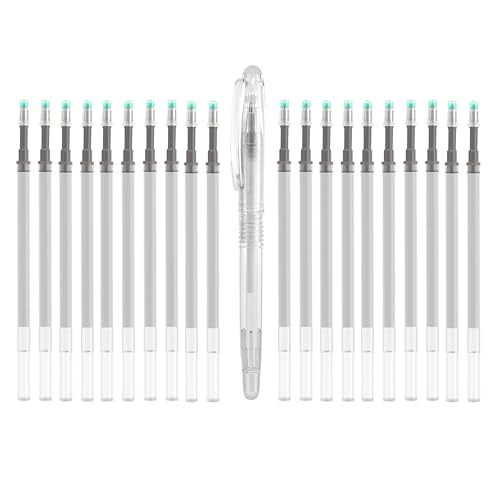 ibotti Heat Erasable Fabric Pen with 20 Refills for Tailors Sewing, Quilting and Crafts, White