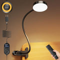 Glocusent 72 LED Desk Lamp for Dorm,Amber Night Light with Remote Control - color: Black with Remote